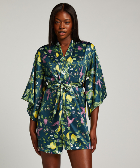 Kimono Satin, Blauw