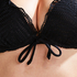 Crochet Bikini push-up Lurex Top, Noir