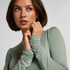 super soft Boothals shirt met Cashmere, Groen