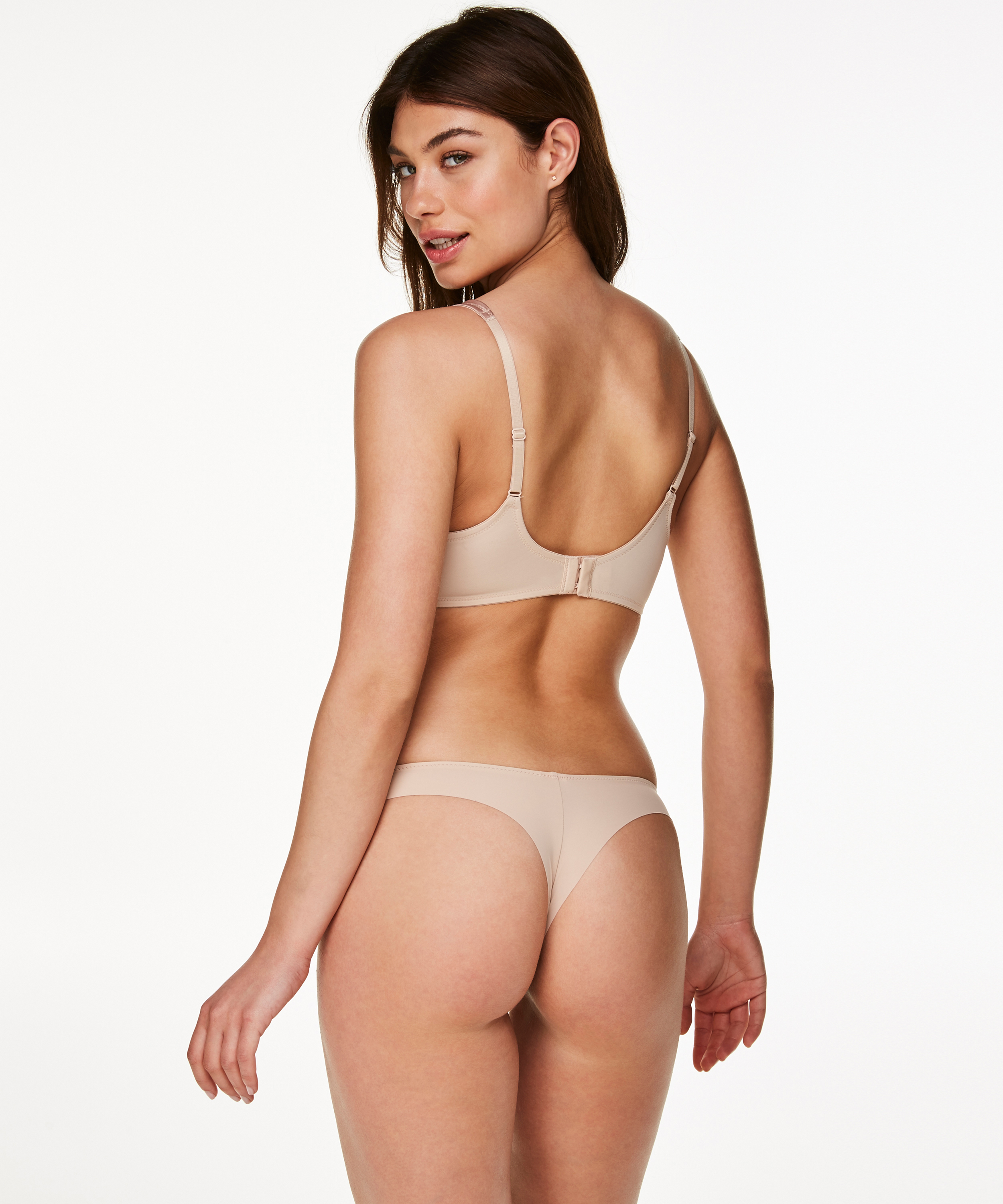 Voorgevormde beugel bh Satin lace, Beige, main