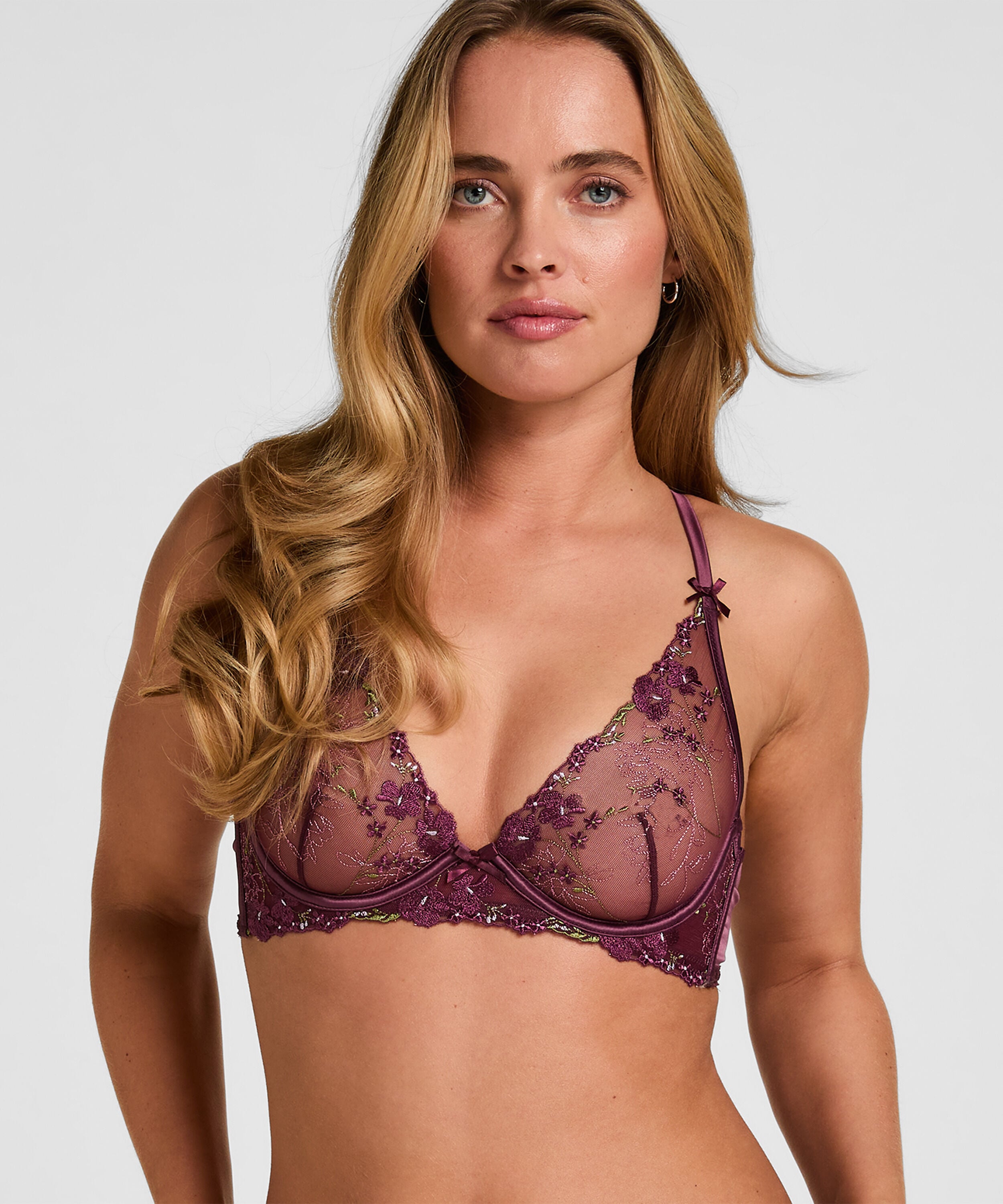 Soutien-Gorge Longline à Armatures Sans Rembourrage Peonie, Pourpre Soutien-Gorge Longline à Armatures Sans Rembourrage Peonie, Pourpre