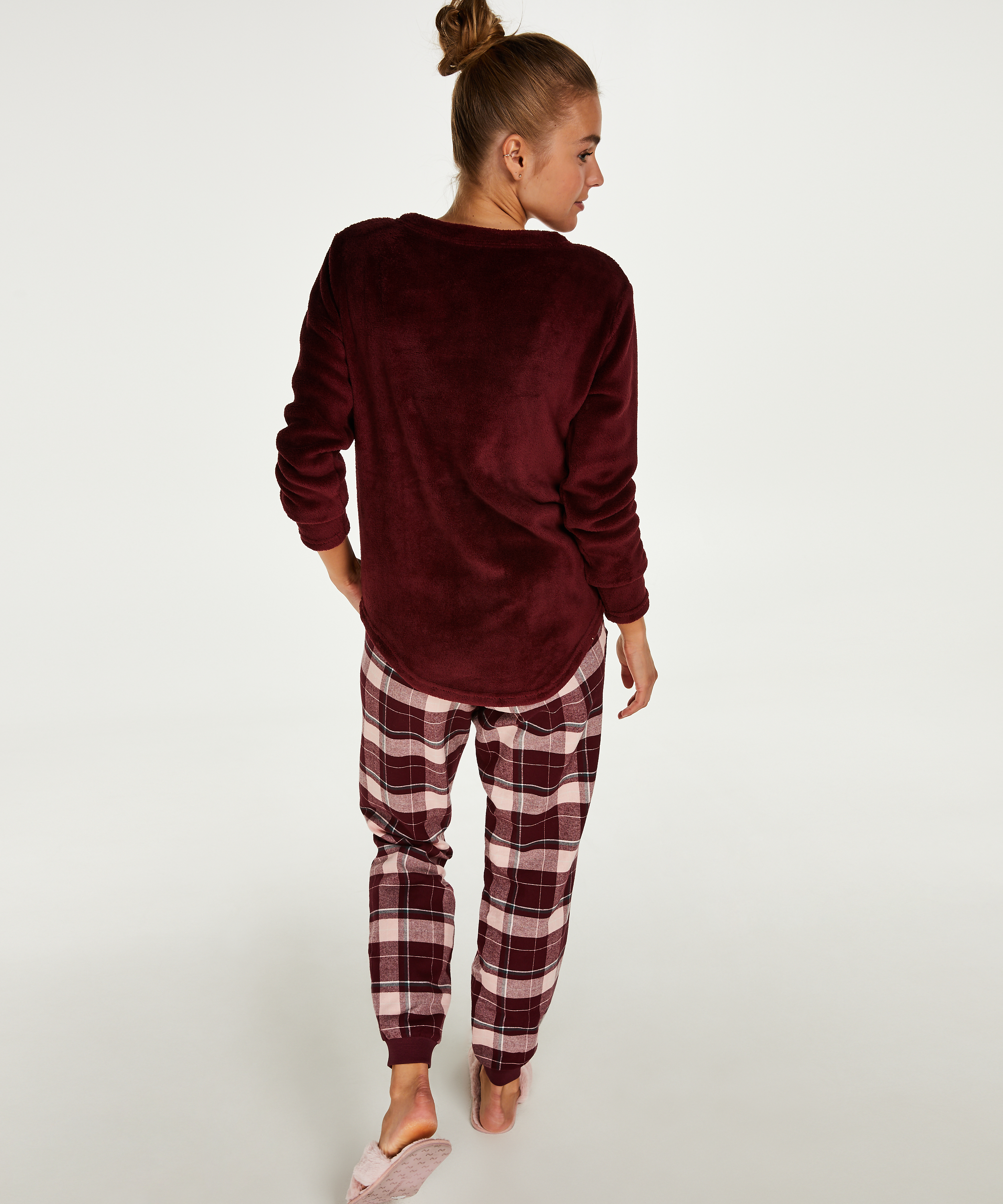 Trui fleece lang, Rood, main