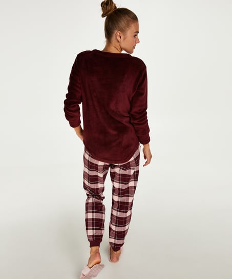 Trui fleece lang, Rood
