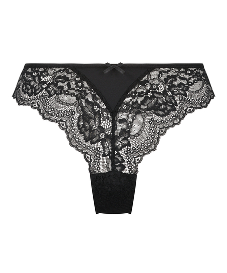 Slip br&eacute;silien jambes hautes Dora, Noir