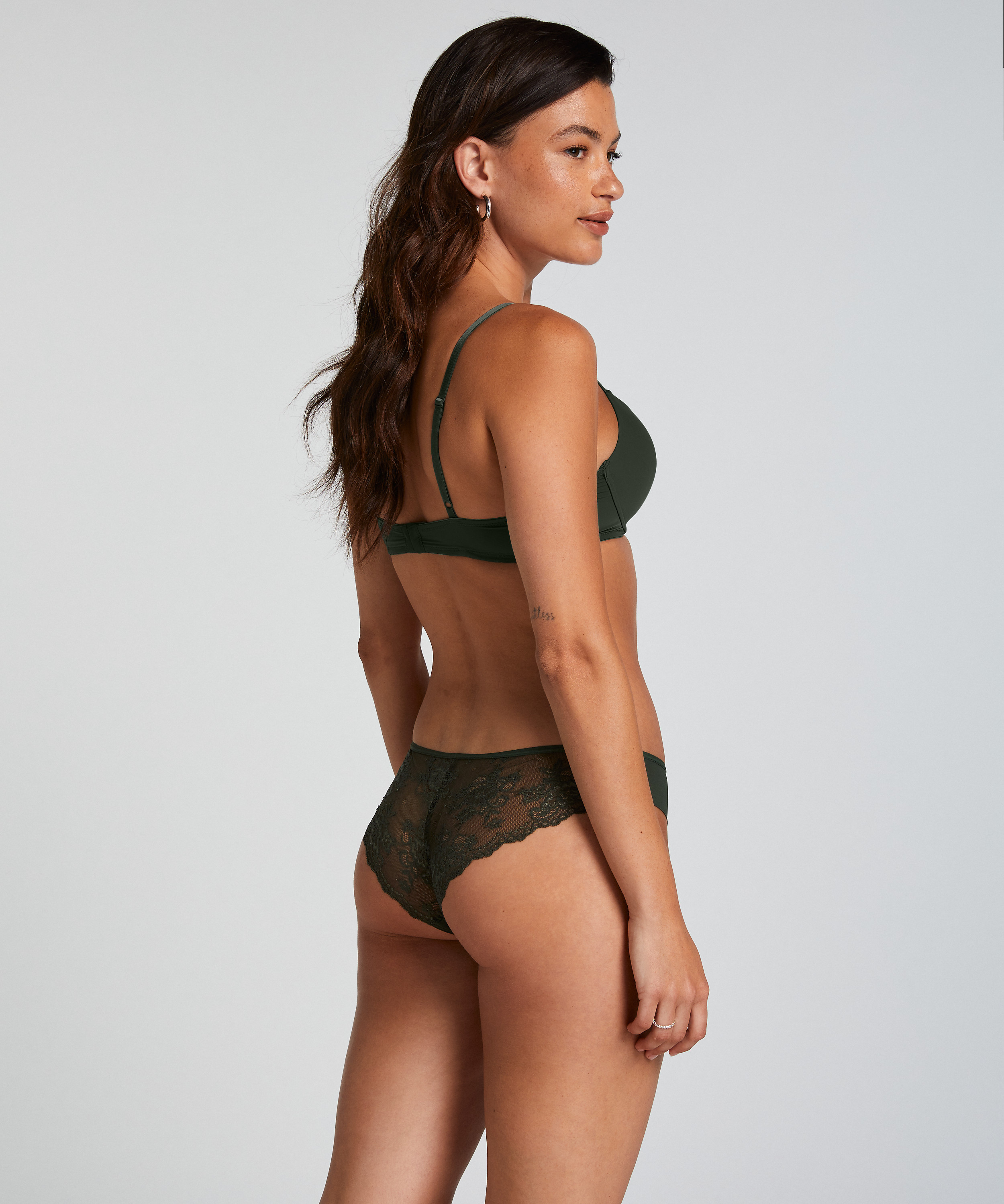 Slip br&eacute;silien Invisible Lace Back, Vert, main