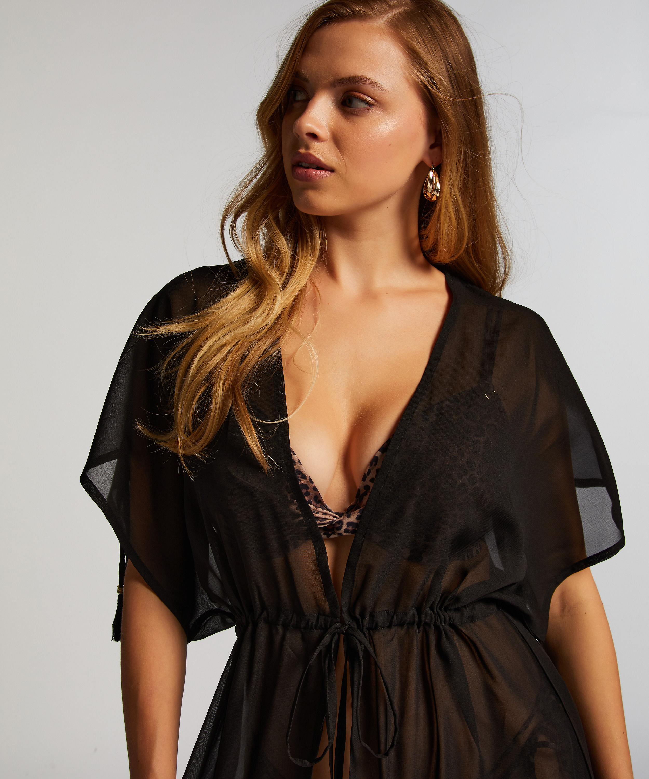 Kimono Sheer, Zwart, main