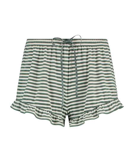 Shorts Ruffle Velours, Groen