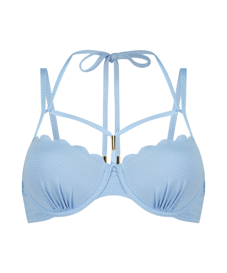 Voorgevormde beugel bikinitop Scallop, Blauw