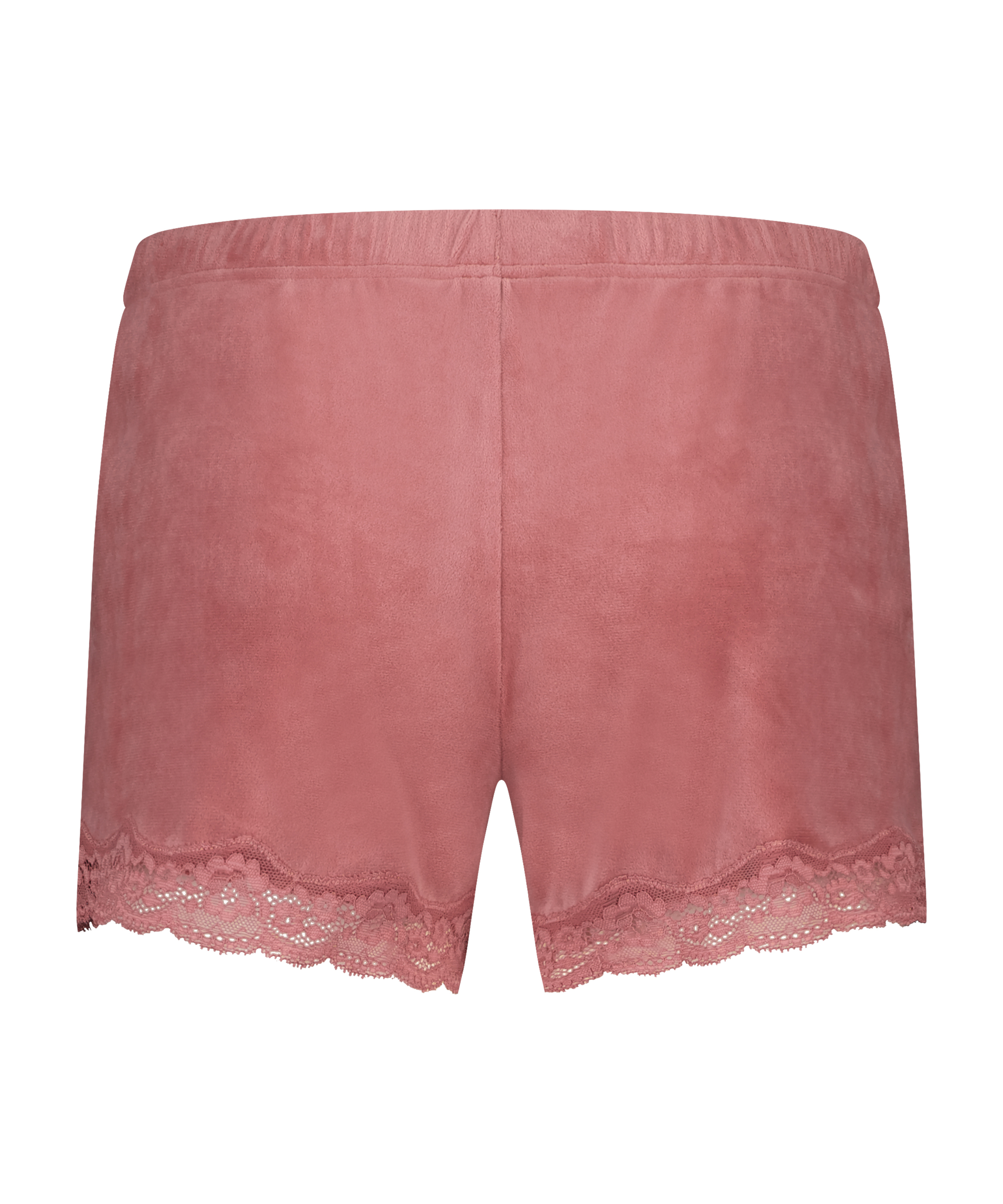 Short velours dentelle, Rose, main