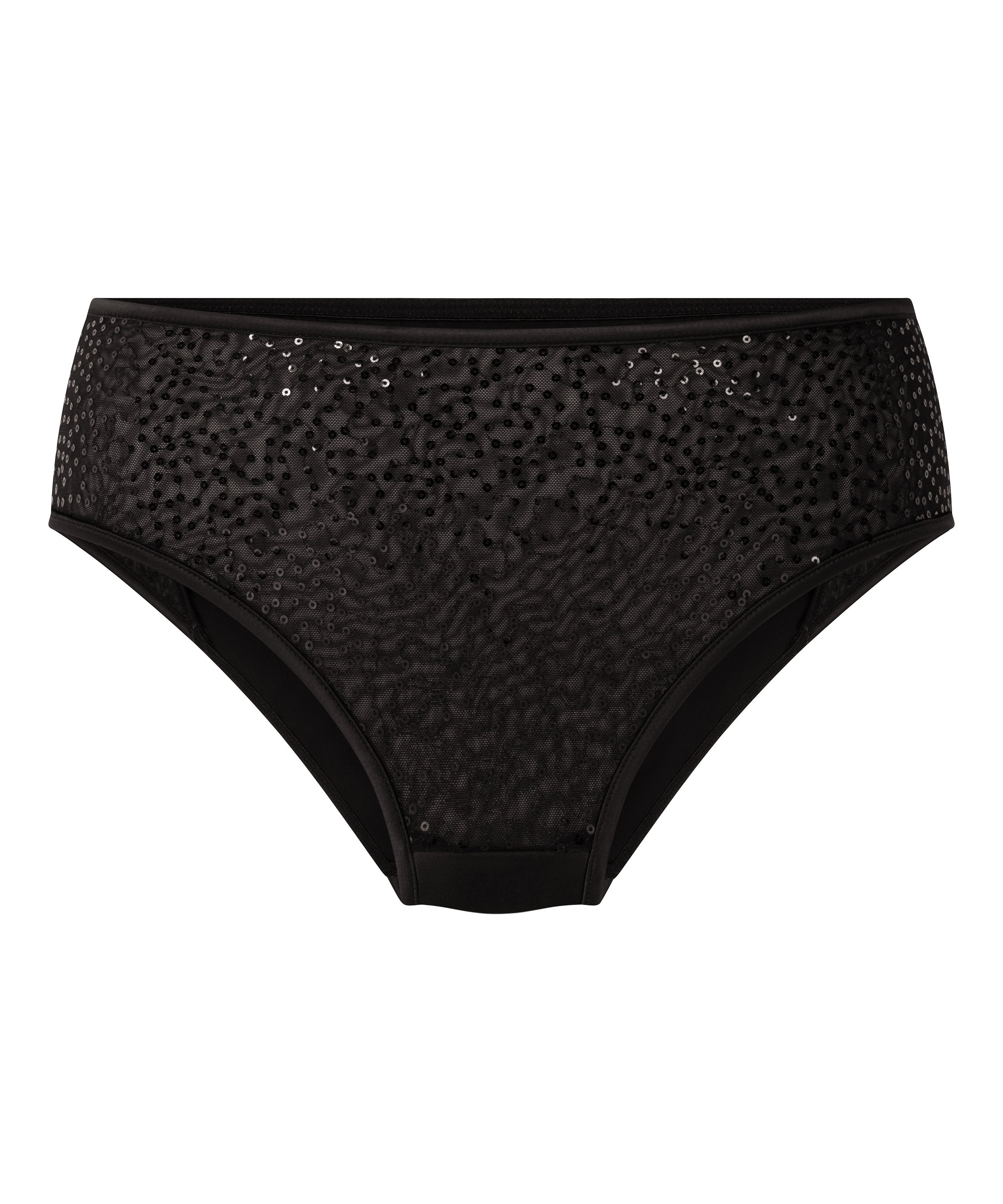 Culotte br&eacute;silienne jambe et taille haute Elle, Noir, main
