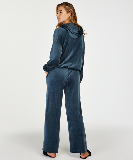 Pyjamabroek velours, Blauw