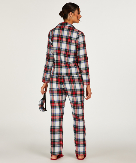 Pyjama set check Twill, Wit