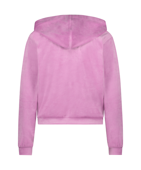 Hoodie jas Velours, Roze