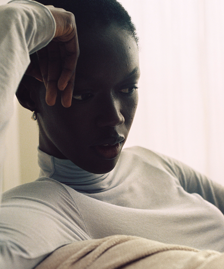 super soft Turtleneck shirt met Cashmere, Blauw