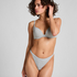 Soutien-gorge &agrave; armatures rembourr&eacute; push-up en coton, Gris