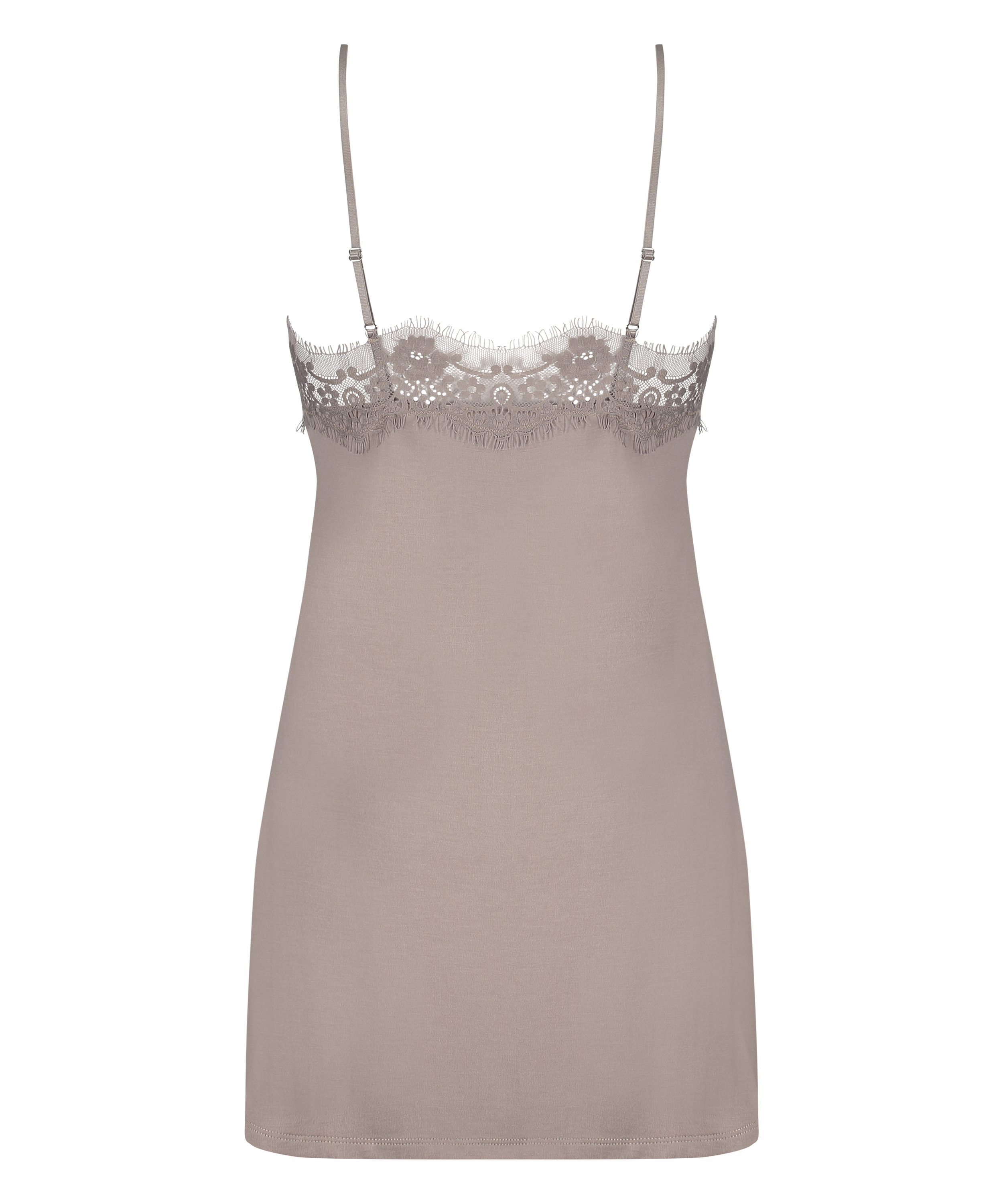 Slipdress Modal Lace, Bruin, main