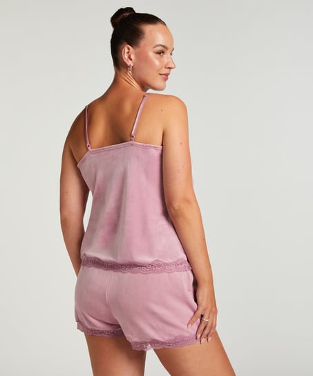 Camisole velours Dentelle, Pourpre