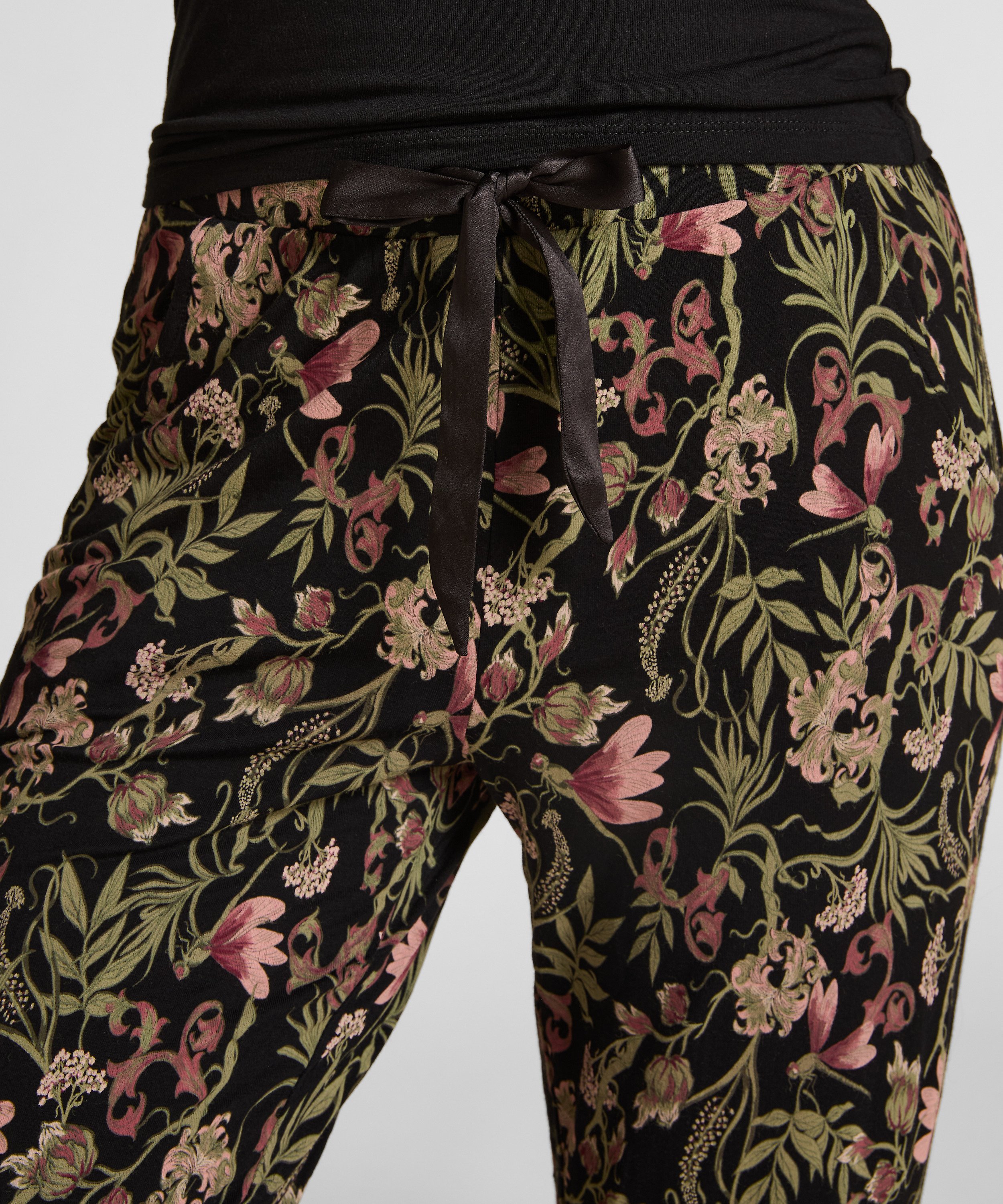 Pyjamabroek Jersey, Zwart, main