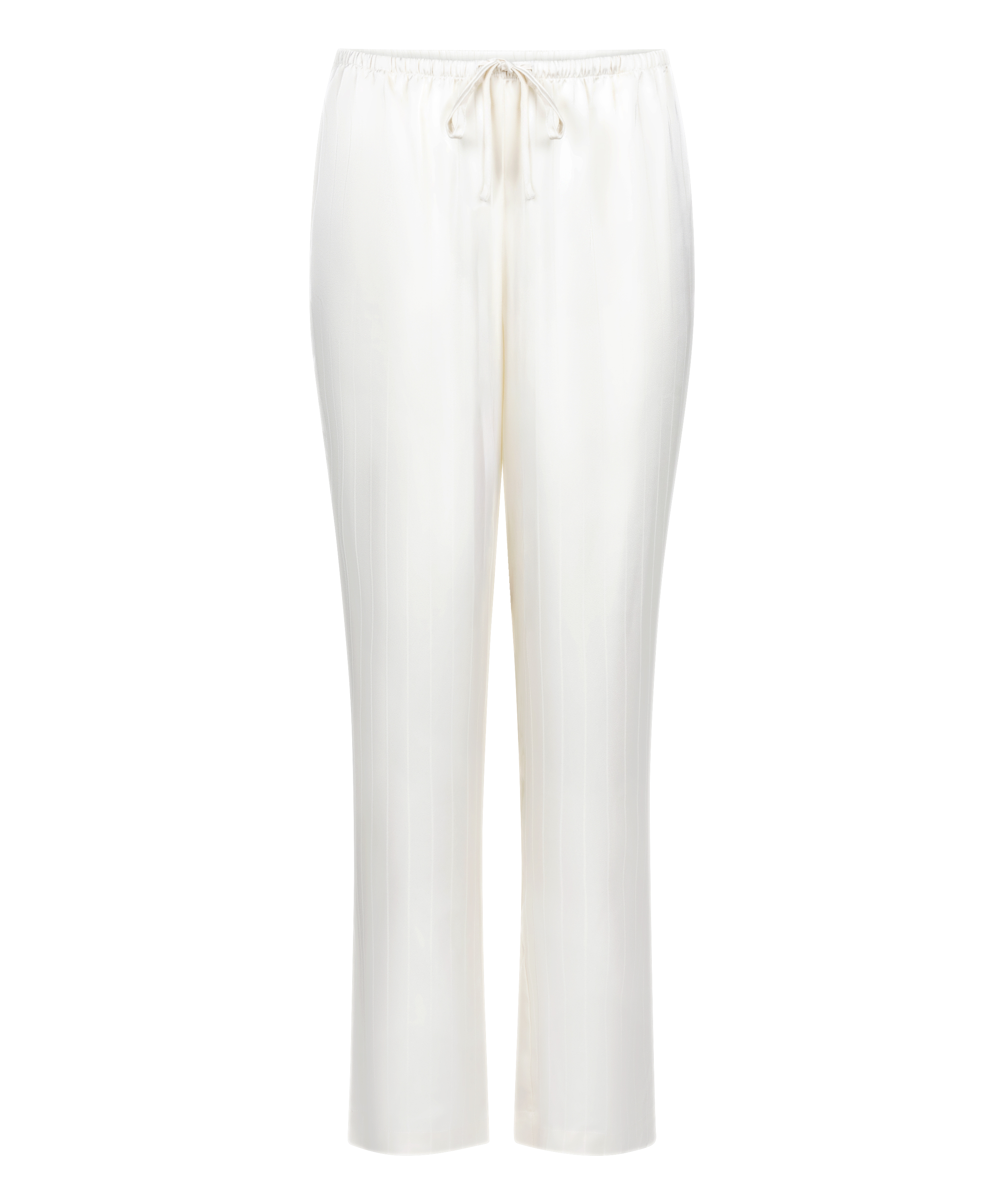 Pantalon &agrave; rayures en satin, Blanc, main