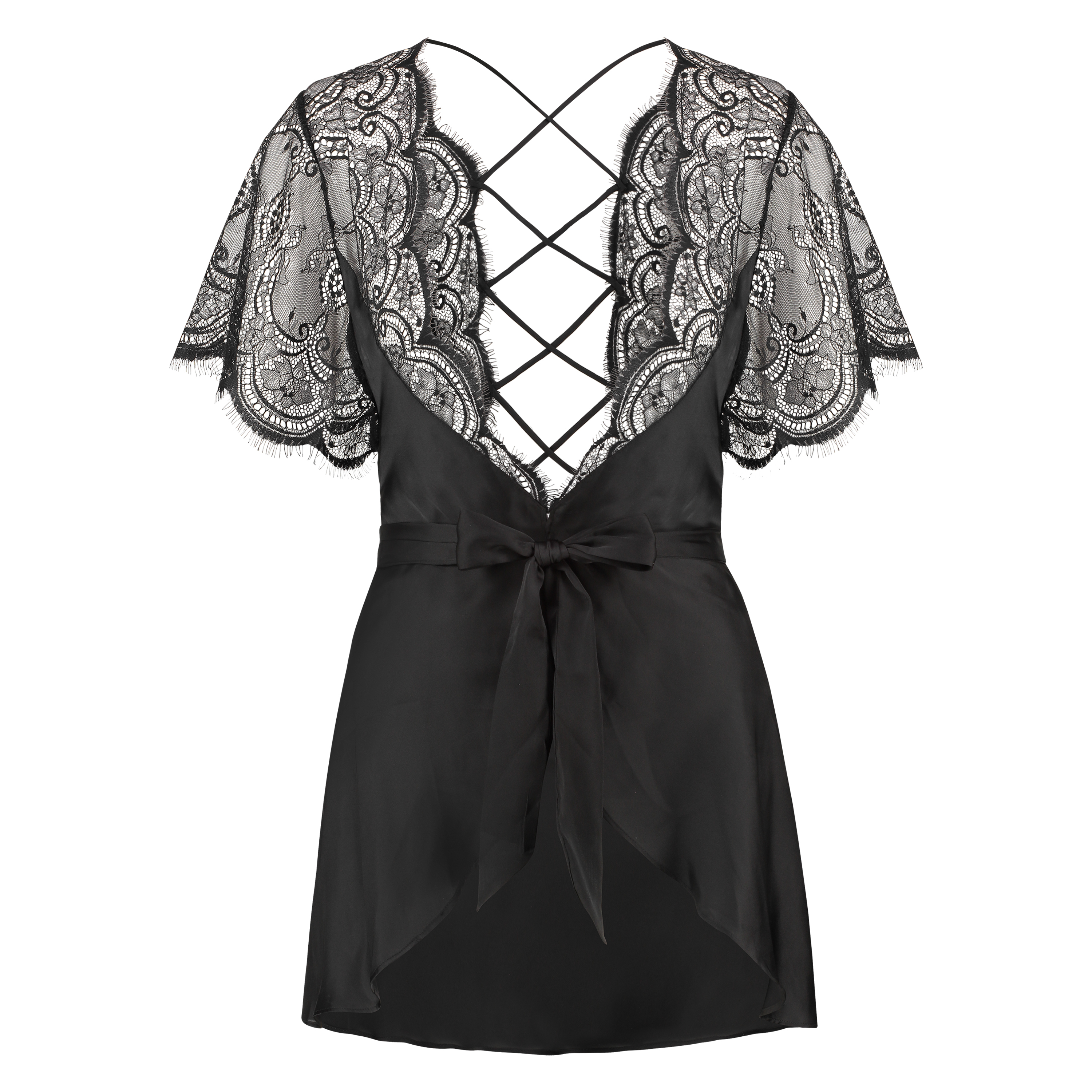 Kimono Satin Coco, Noir, main