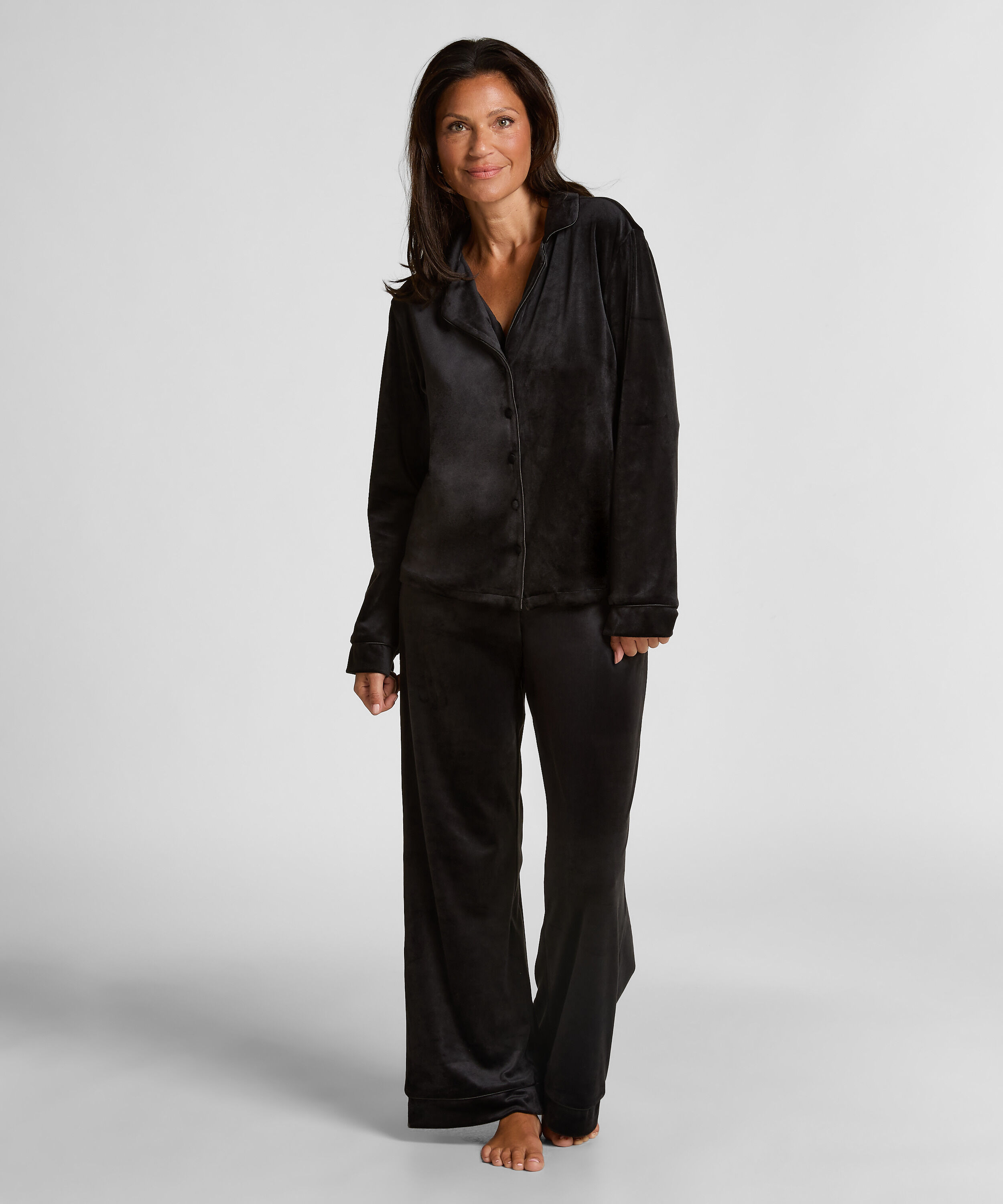 Pantalon de pyjama Velours, Noir Pantalon de pyjama Velours, Noir
