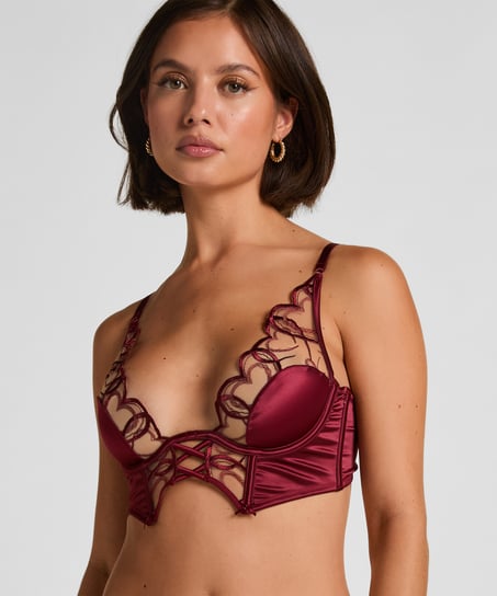 Niet-voorgevormde longline beugel bh Olivia, Rood