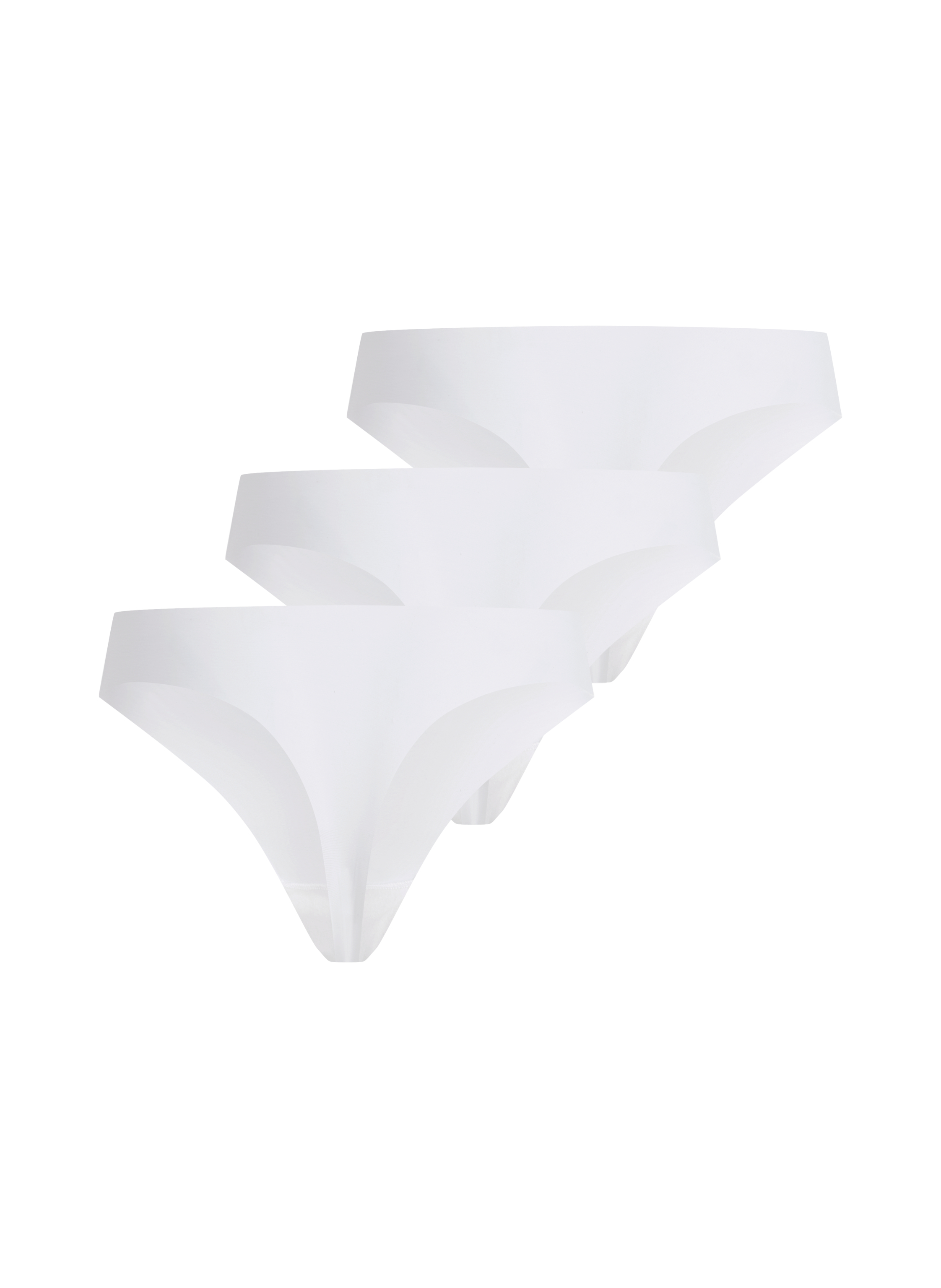 3-pack slips Invisible string lace back, Wit, main
