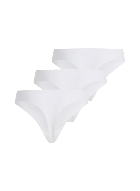 3-pack slips Invisible string lace back, Wit
