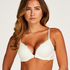 Soutien-gorge &agrave; armatures pr&eacute;form&eacute; push-up Marine, Blanc