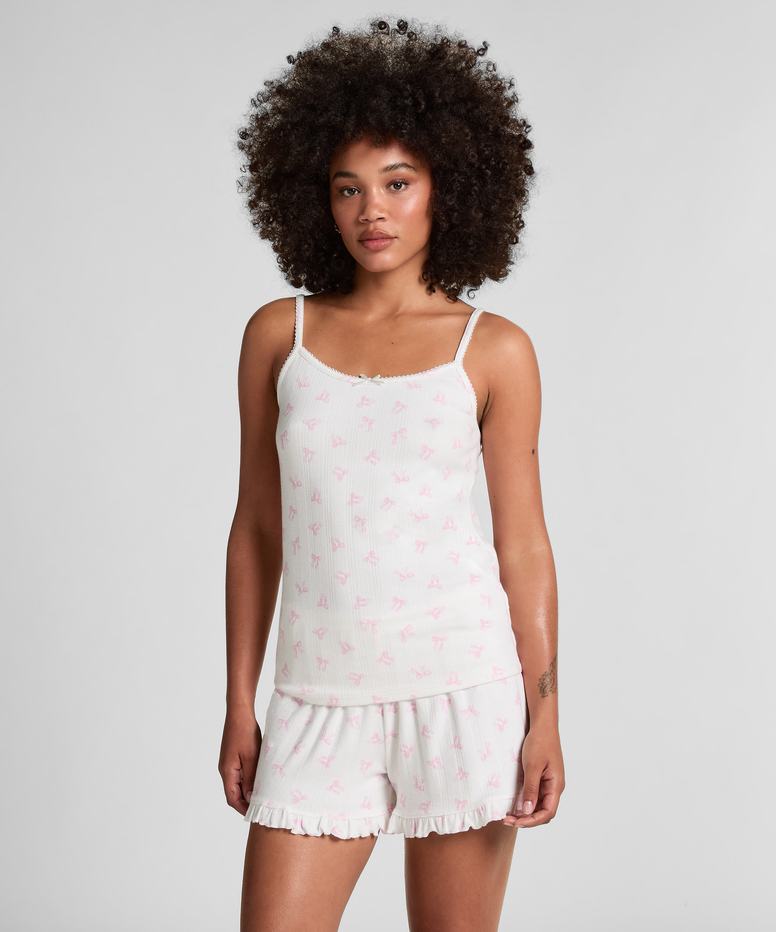 Pointelle camitop, Wit, main