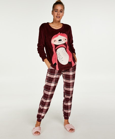 Trui fleece lang, Rood