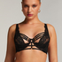 Soutien-gorge rembourré demi-bonnet à armatures longline Iggy, Noir