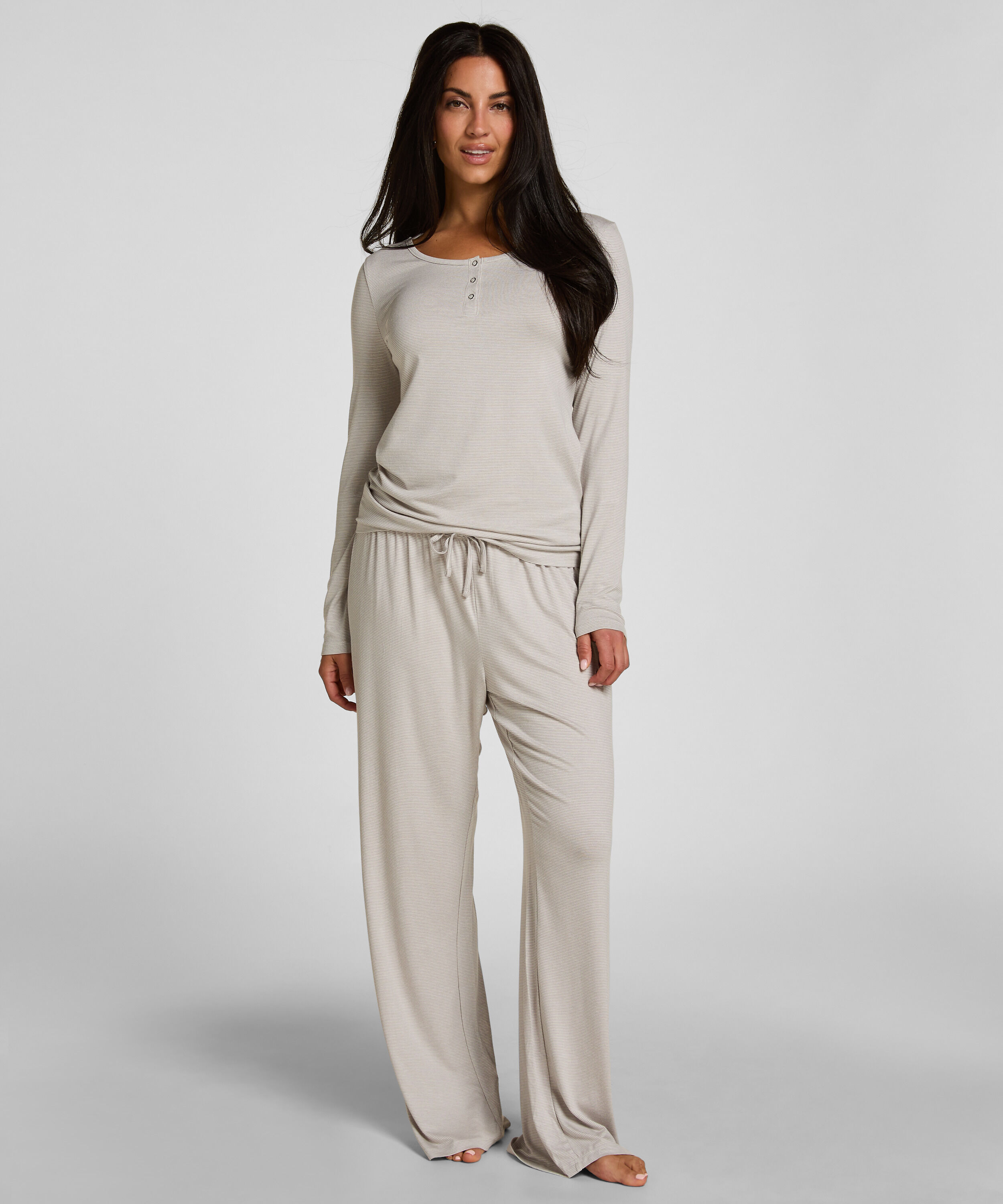 Pyjamabroek Gestreept Jersey, Grijs