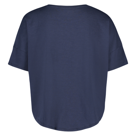 Pyjama top korte mouwen loose fit, Blauw