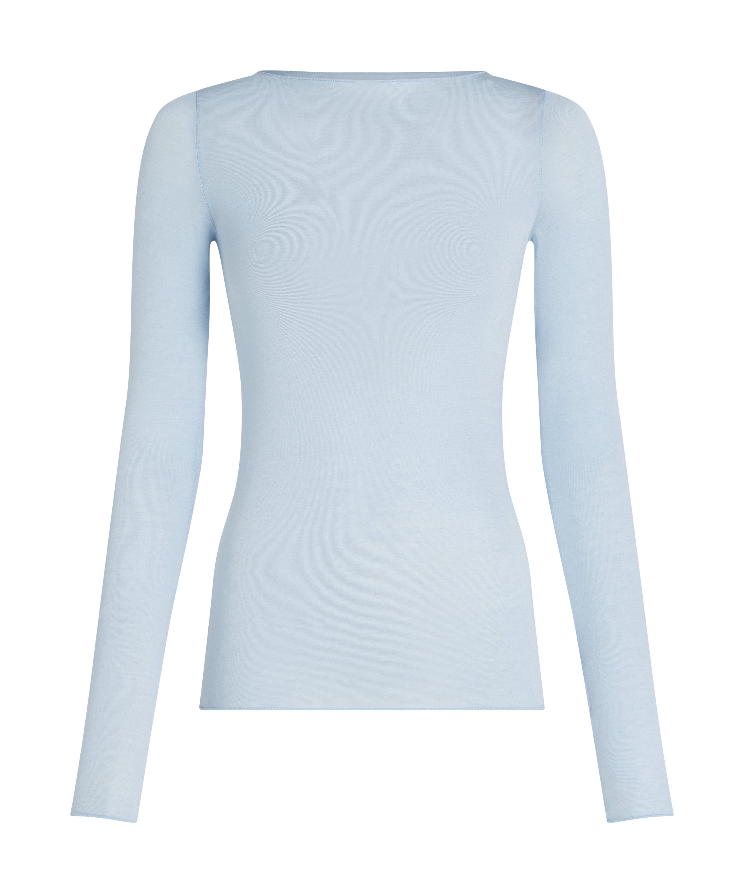 super soft Boothals shirt met Cashmere, Blauw, main