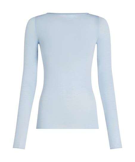 super soft Boothals shirt met Cashmere, Blauw
