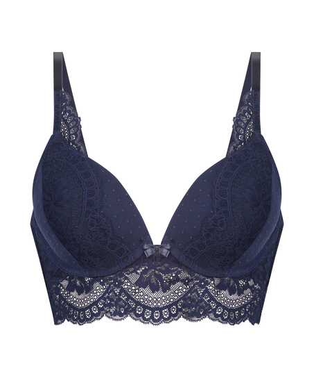 Voorgevormde push-up longline beugel bh Tracey, Blauw