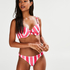 Slip de bikini br&eacute;silien taille basse Candy Stripes, Rose