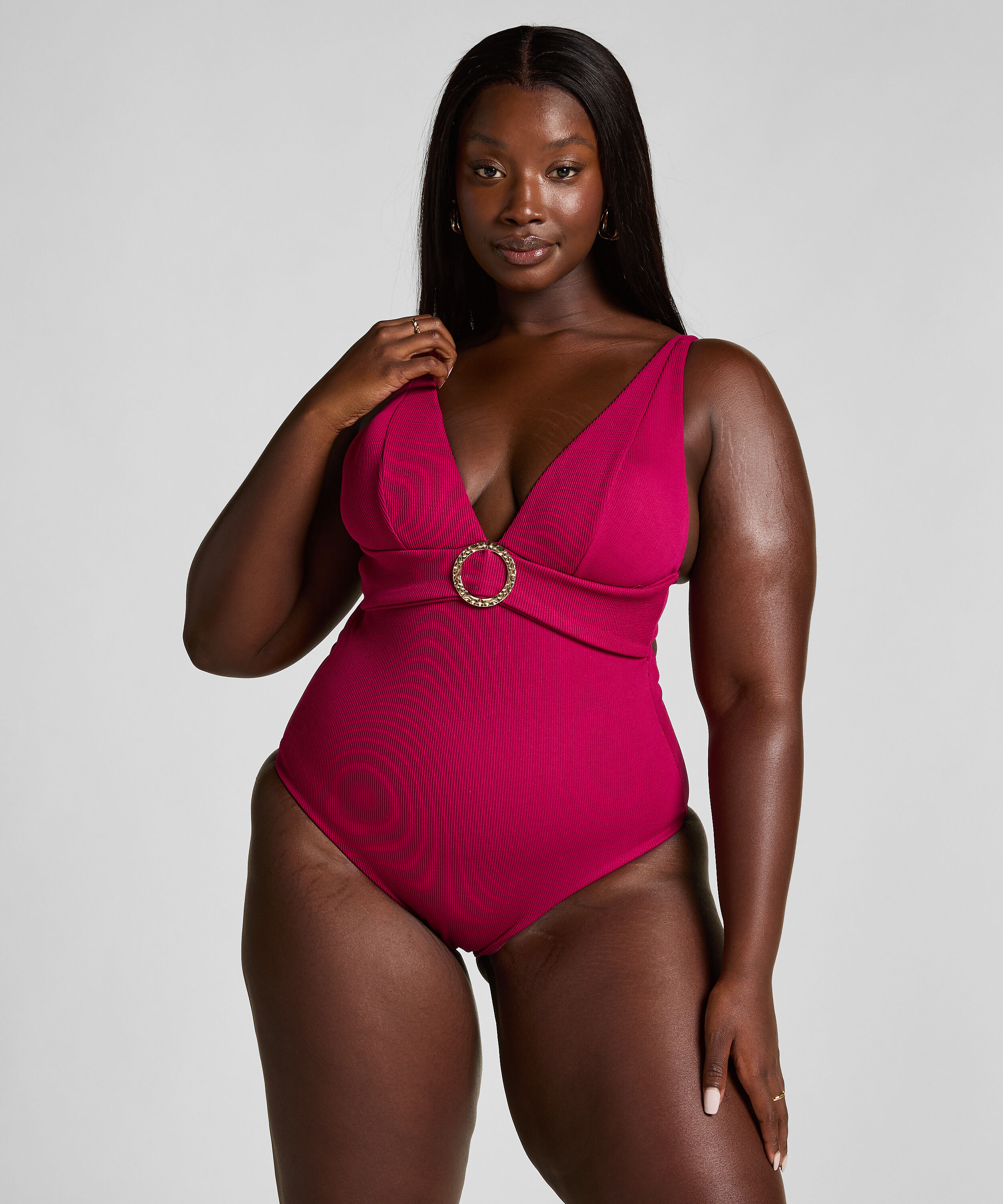 Maillot de bain à anneau froissé