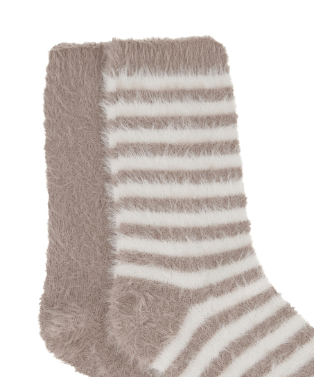 2 paires de chaussettes, Beige