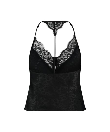 Cami top Leopard, Zwart