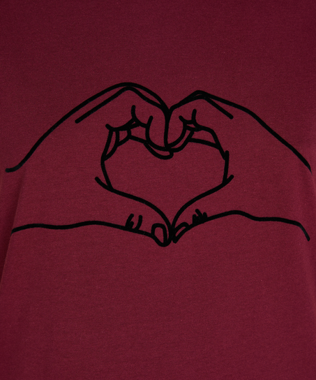 Nachthemd Ronde hals, Rood