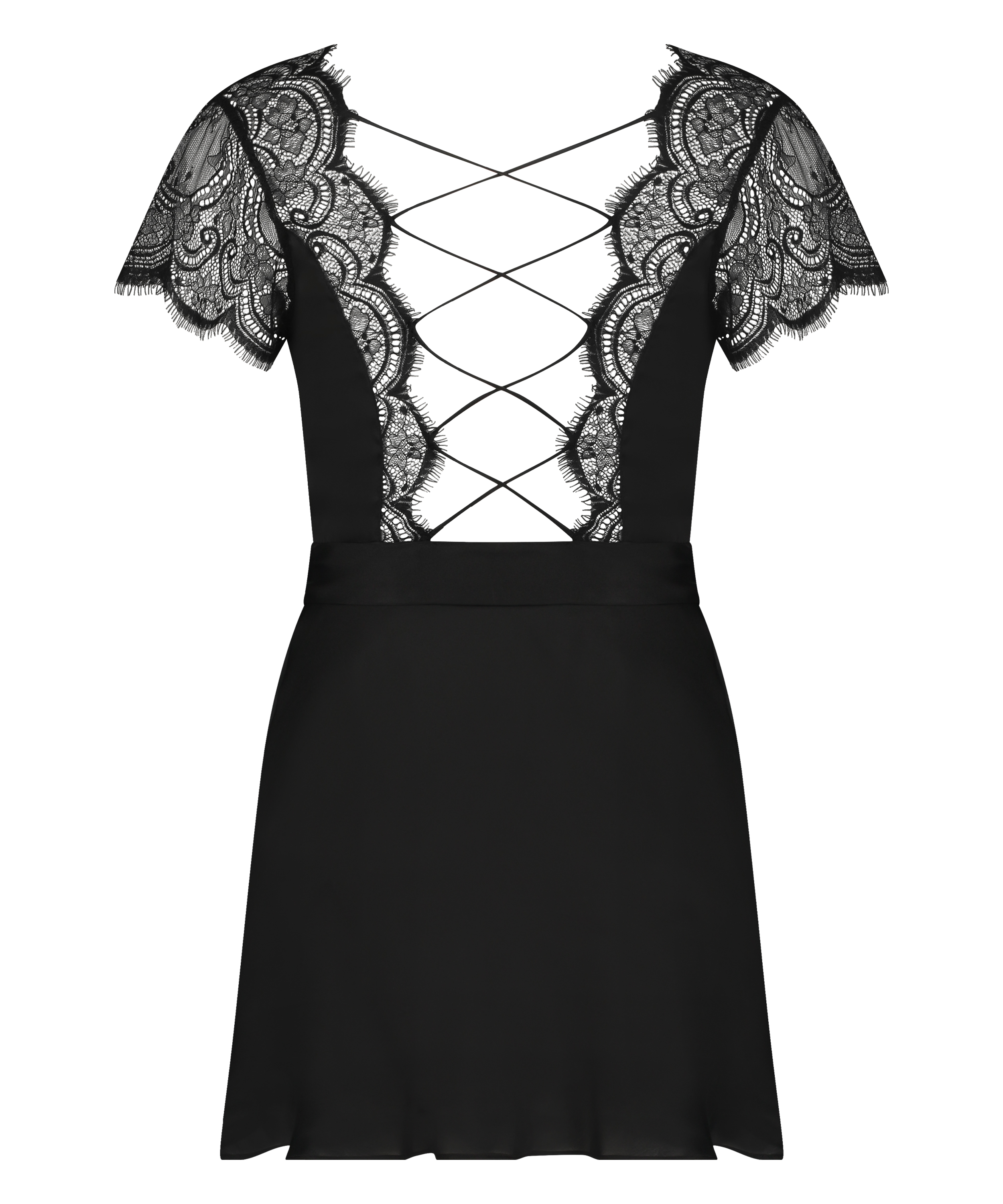 Kimono satin Coco, Zwart, main