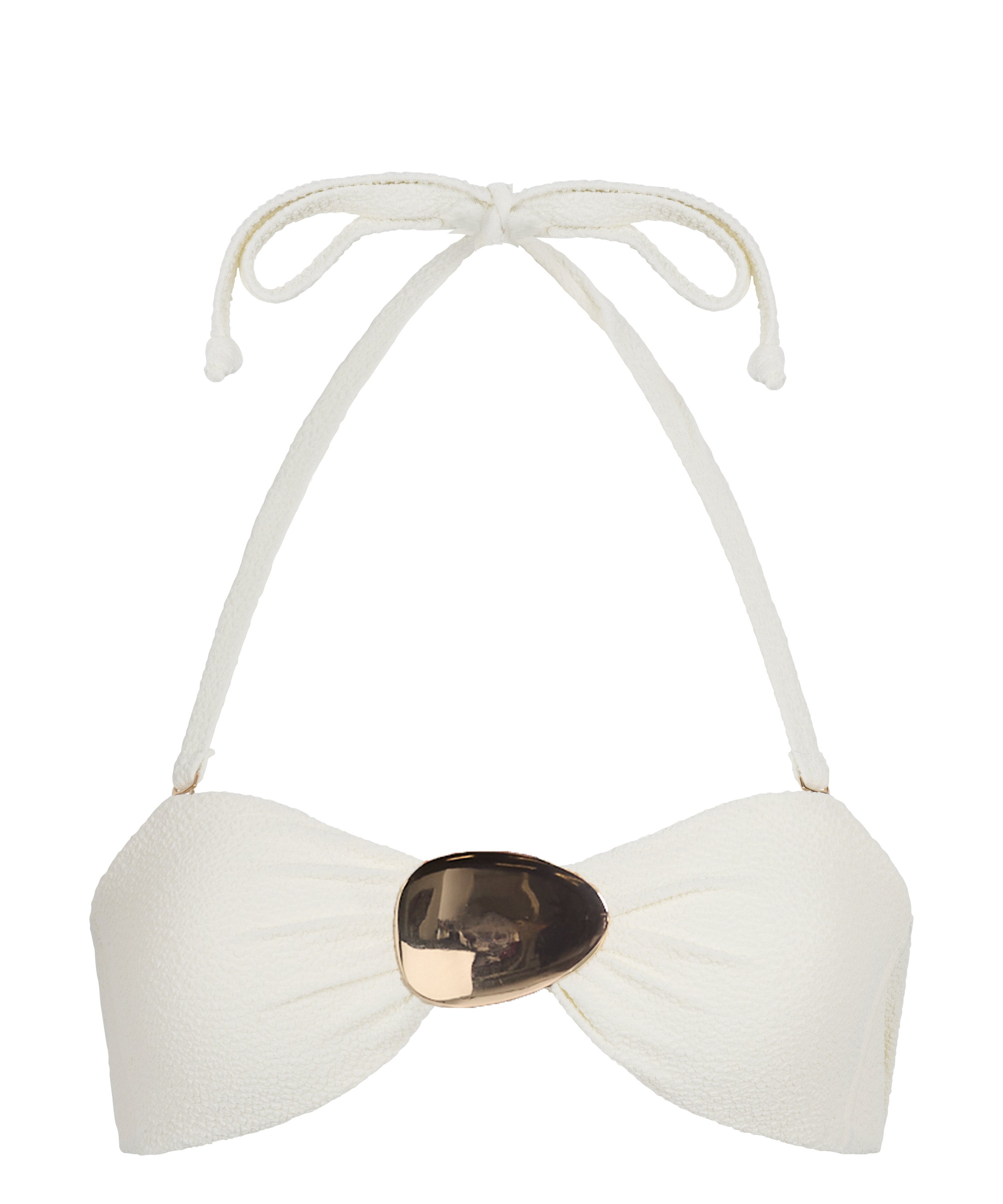 Haut de bikini bandeau Cabo, Blanc, main