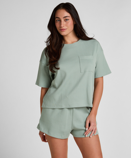Pyjama Top Waffle, Groen
