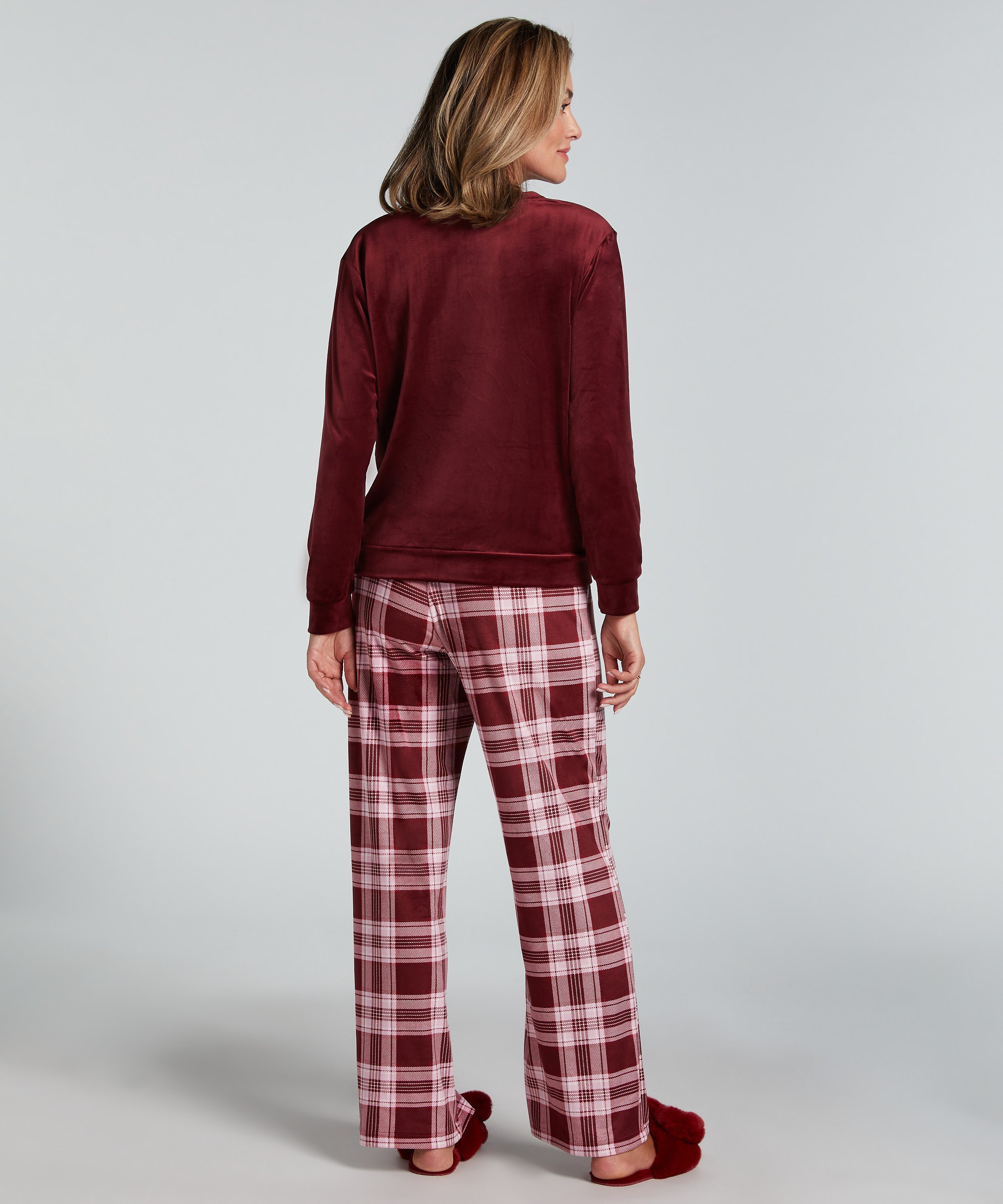 Ensemble pyjama Velours, Pourpre, main