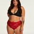 Hoog uitgesneden brazilian Heather Curvy, Rood