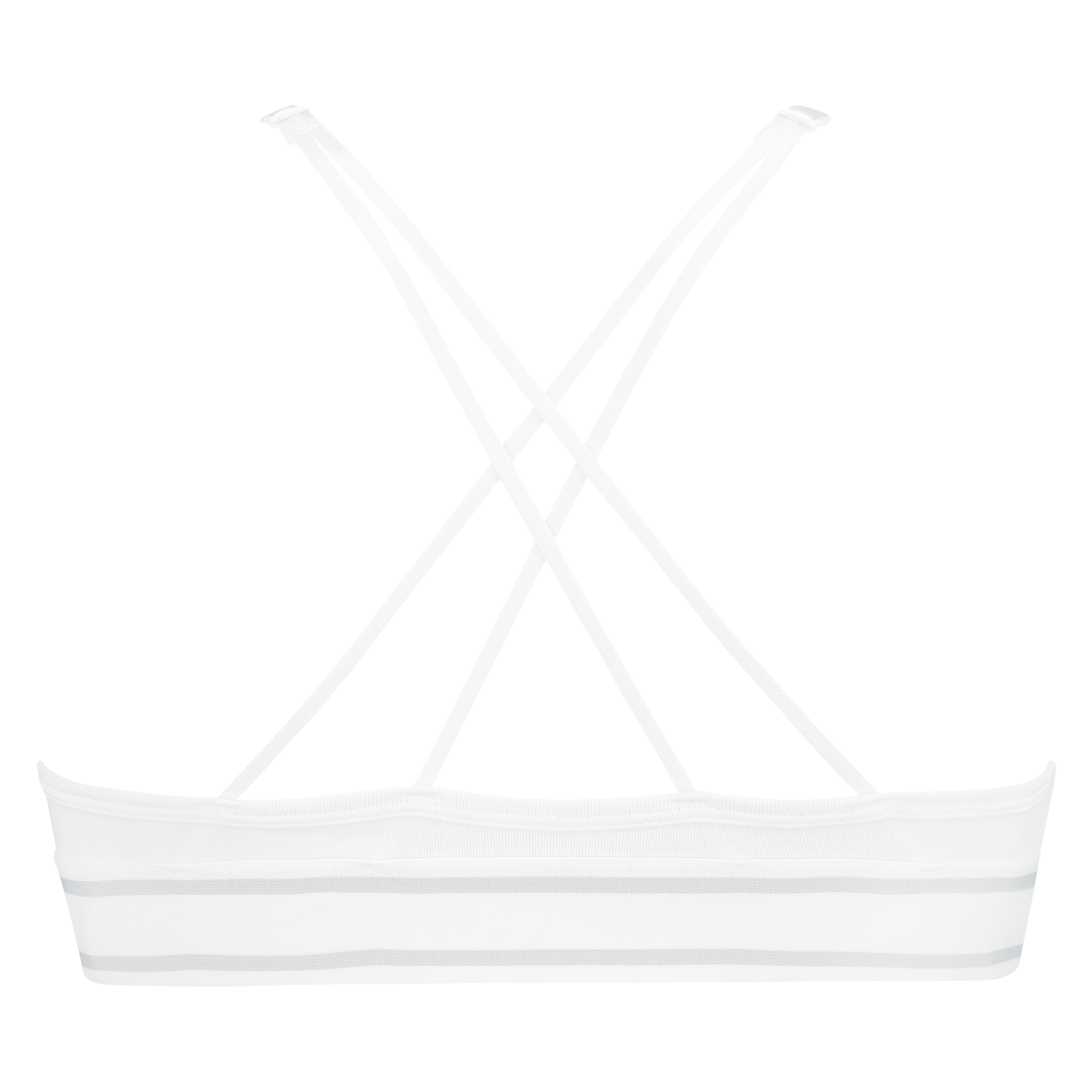 Voorgevormde triangle bralette Casey katoen, Wit, main