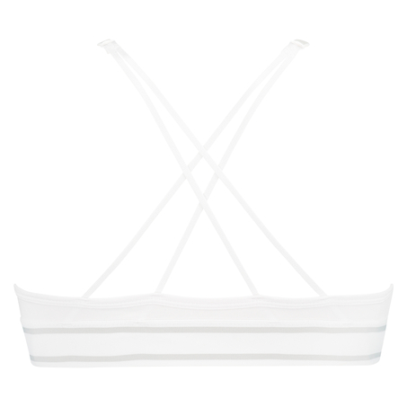 Voorgevormde triangle bralette Casey katoen, Wit