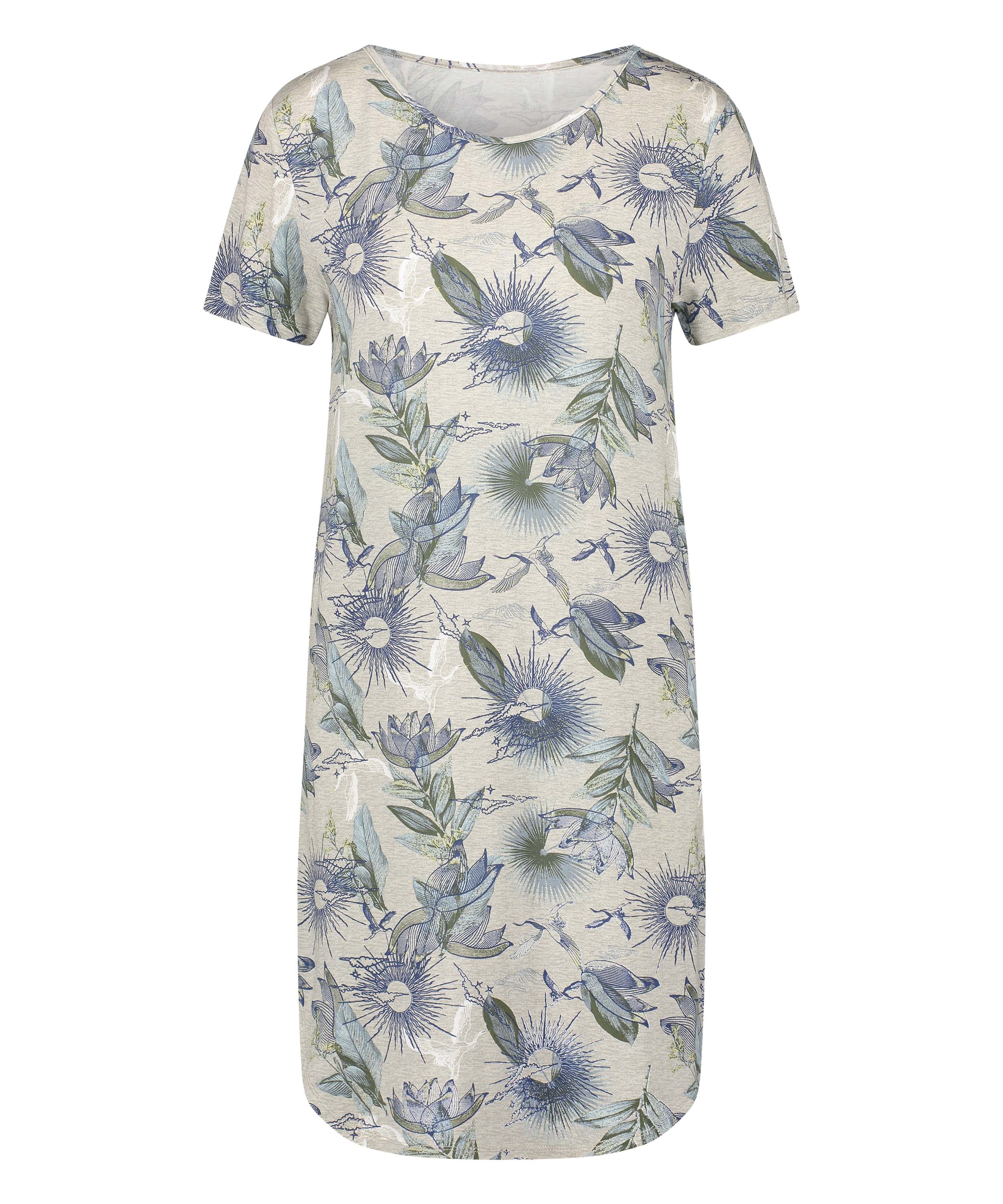 Chemise de nuit &agrave; manches courtes Jersey, Beige, main